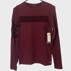 C&C California Performance Athletic Long-Sleeve Shirt Women's Small In Red New
